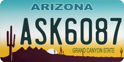 AZ license plate ASK6087