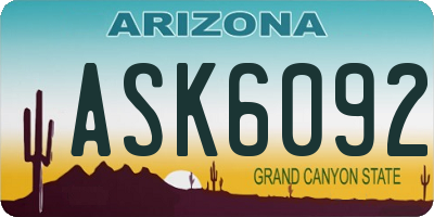 AZ license plate ASK6092