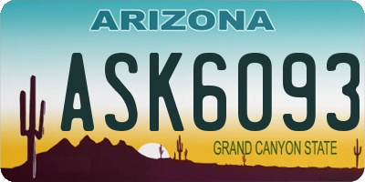 AZ license plate ASK6093