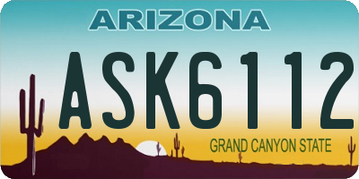 AZ license plate ASK6112
