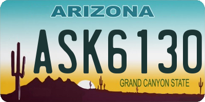 AZ license plate ASK6130