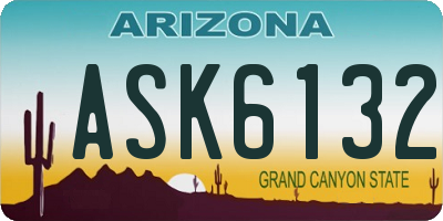 AZ license plate ASK6132