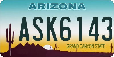 AZ license plate ASK6143
