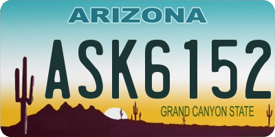 AZ license plate ASK6152