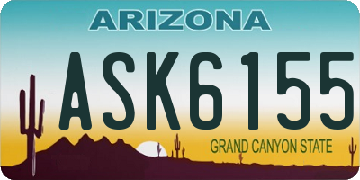 AZ license plate ASK6155