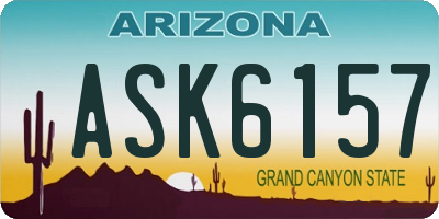 AZ license plate ASK6157