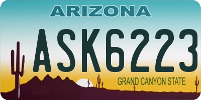 AZ license plate ASK6223