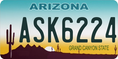 AZ license plate ASK6224