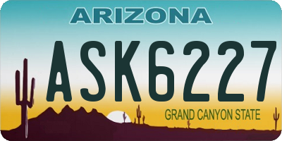 AZ license plate ASK6227