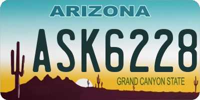 AZ license plate ASK6228