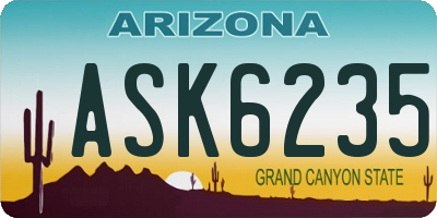 AZ license plate ASK6235