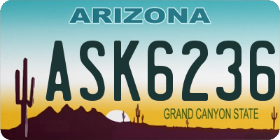 AZ license plate ASK6236