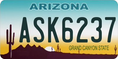 AZ license plate ASK6237