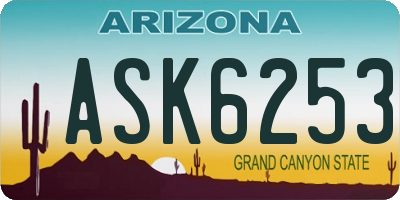 AZ license plate ASK6253
