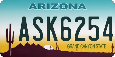 AZ license plate ASK6254