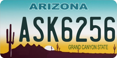 AZ license plate ASK6256