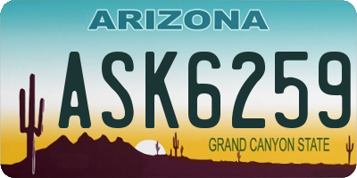 AZ license plate ASK6259