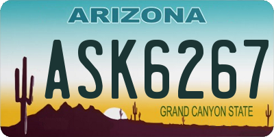 AZ license plate ASK6267