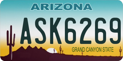 AZ license plate ASK6269