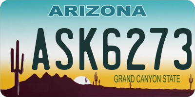 AZ license plate ASK6273