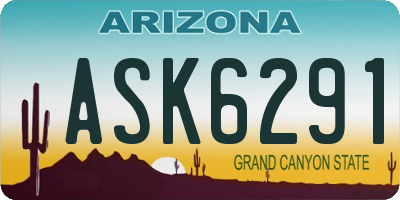 AZ license plate ASK6291