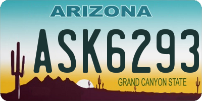 AZ license plate ASK6293