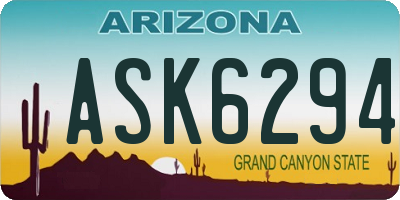 AZ license plate ASK6294