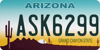 AZ license plate ASK6299