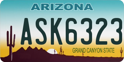 AZ license plate ASK6323