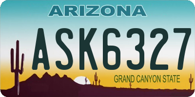 AZ license plate ASK6327