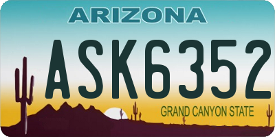 AZ license plate ASK6352