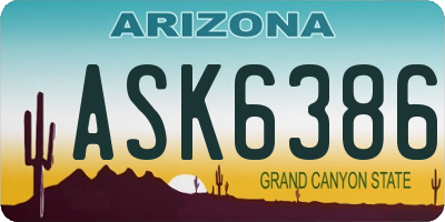 AZ license plate ASK6386