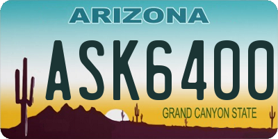 AZ license plate ASK6400