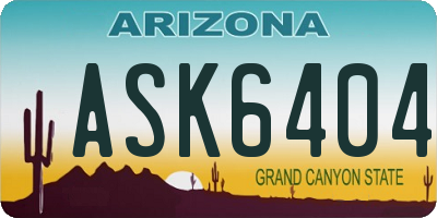 AZ license plate ASK6404