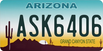 AZ license plate ASK6406