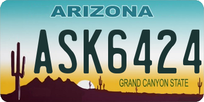 AZ license plate ASK6424