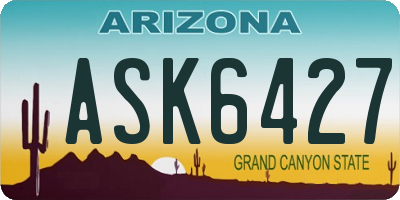 AZ license plate ASK6427