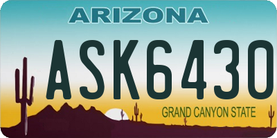AZ license plate ASK6430