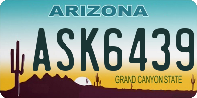 AZ license plate ASK6439