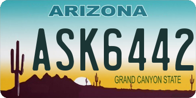 AZ license plate ASK6442