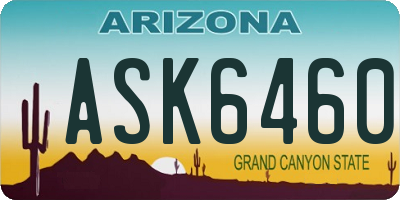 AZ license plate ASK6460