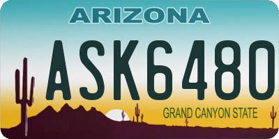 AZ license plate ASK6480