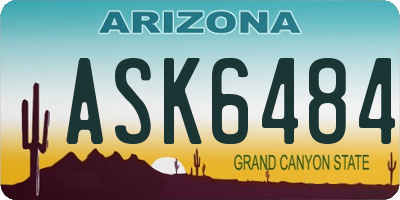 AZ license plate ASK6484