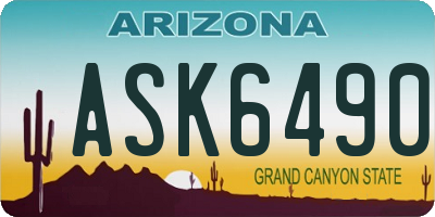 AZ license plate ASK6490