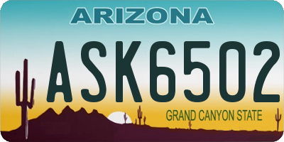 AZ license plate ASK6502