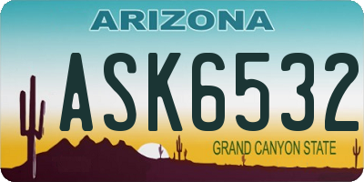 AZ license plate ASK6532