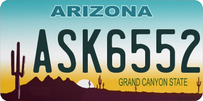AZ license plate ASK6552
