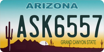 AZ license plate ASK6557