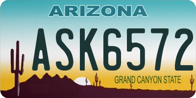 AZ license plate ASK6572