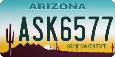 AZ license plate ASK6577